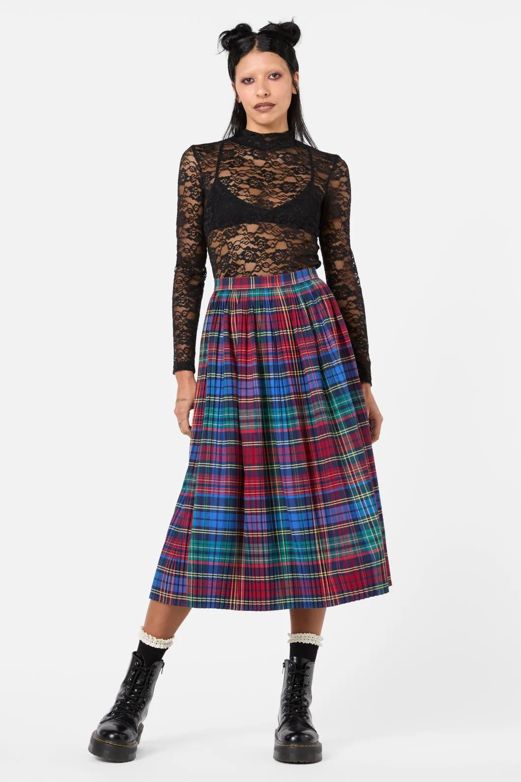 Sainted Tartan Pleated Skirt