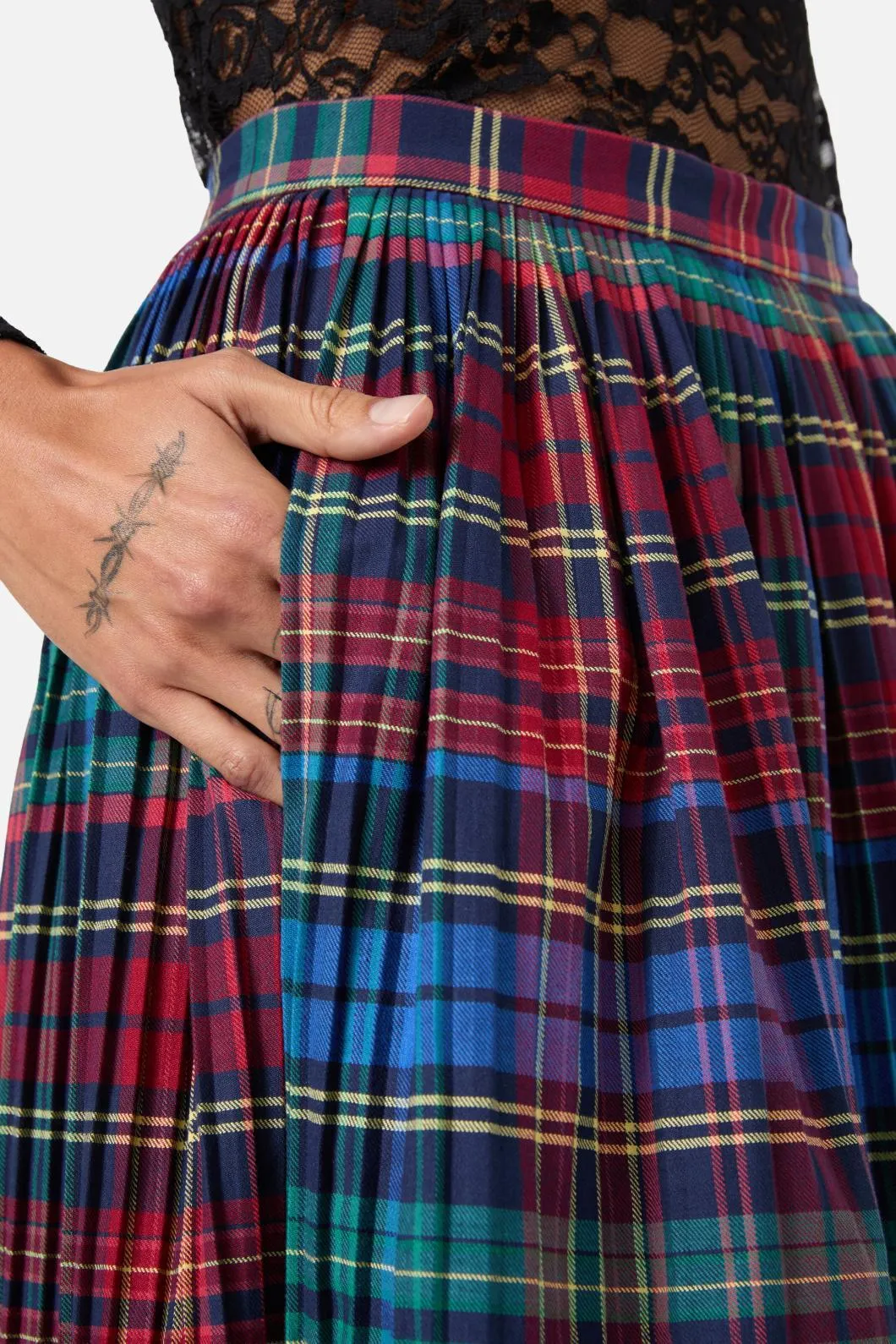 Sainted Tartan Pleated Skirt