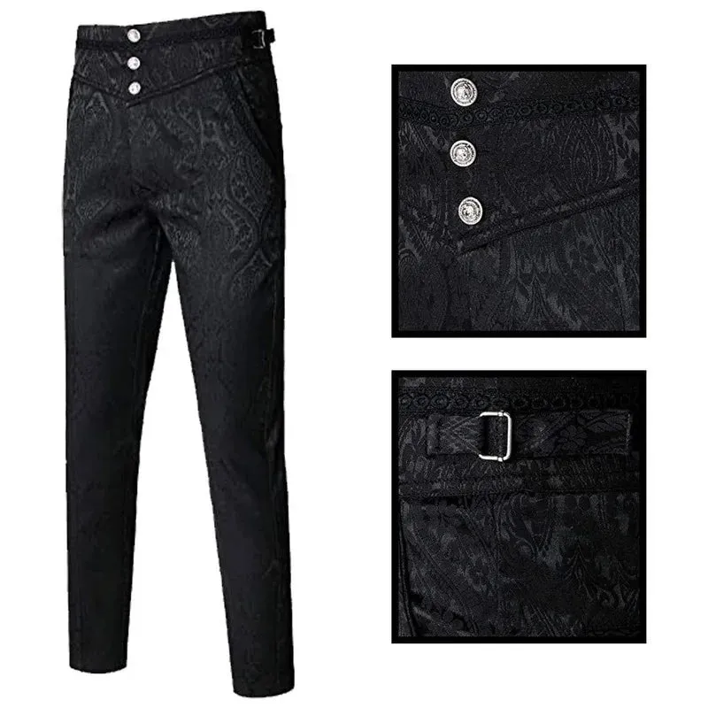 Schwarzer Schattenjäger: Herren Gothic Halloween Vampir Cosplay Kostümhose