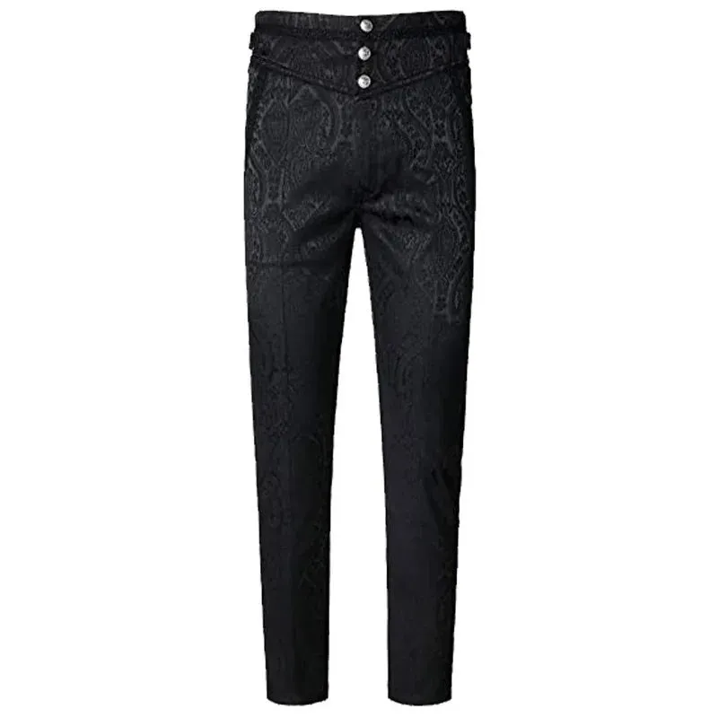Schwarzer Schattenjäger: Herren Gothic Halloween Vampir Cosplay Kostümhose
