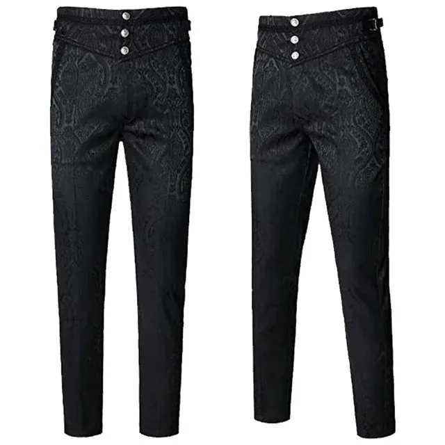 Schwarzer Schattenjäger: Herren Gothic Halloween Vampir Cosplay Kostümhose