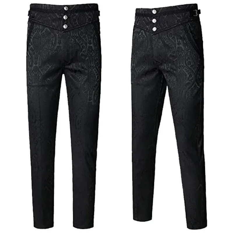Schwarzer Schattenjäger: Herren Gothic Halloween Vampir Cosplay Kostümhose