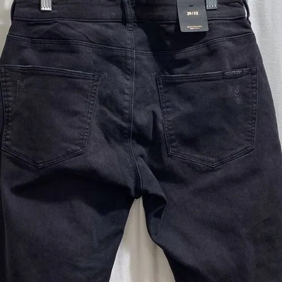 Scotch and Soda Maison Scotch The Skim Super Slim Size 29/32 Black Ripped Jeans