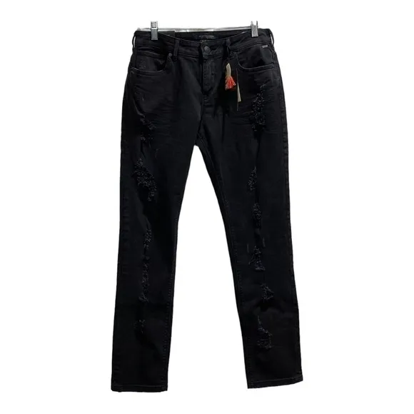 Scotch and Soda Maison Scotch The Skim Super Slim Size 29/32 Black Ripped Jeans