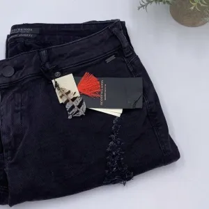 Scotch and Soda Maison Scotch The Skim Super Slim Size 29/32 Black Ripped Jeans