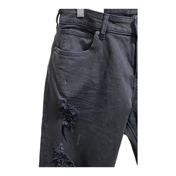 Scotch and Soda Maison Scotch The Skim Super Slim Size 29/32 Black Ripped Jeans