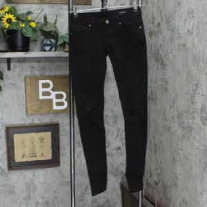 Sebastian McCall Womens Distressed Stretch Denim Jeans 166751faf9d1e7 Black 24