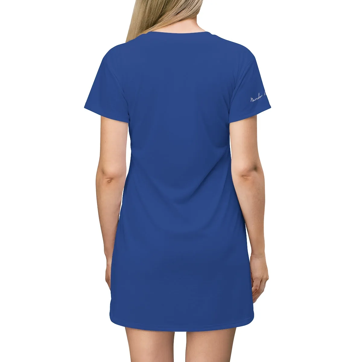 Shirtdress, Blue Foliage Motive