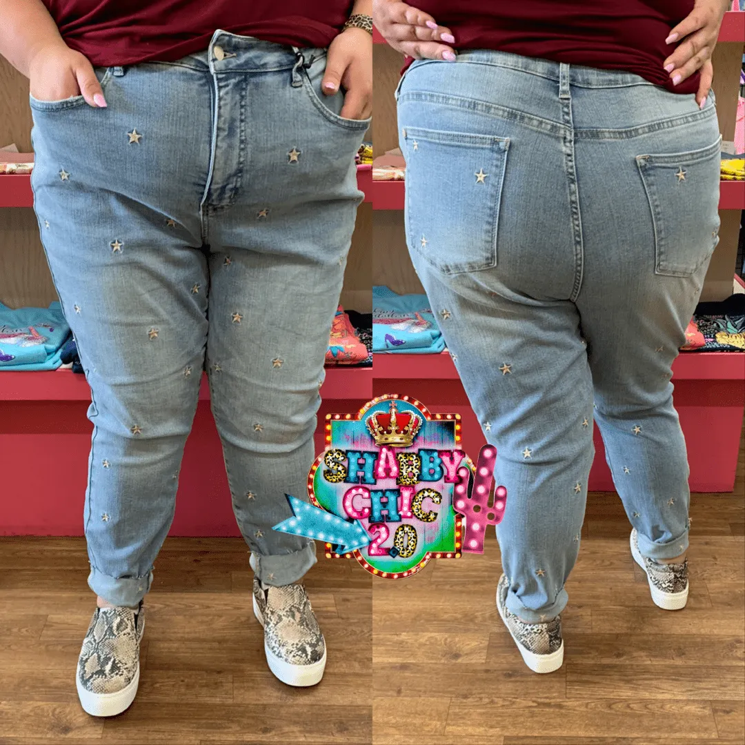Skinny Fit Light Wash Judy Blue Star Jeans