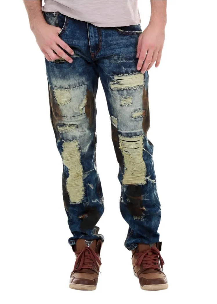 Slim Extreme Ripped and Repaired Jeans