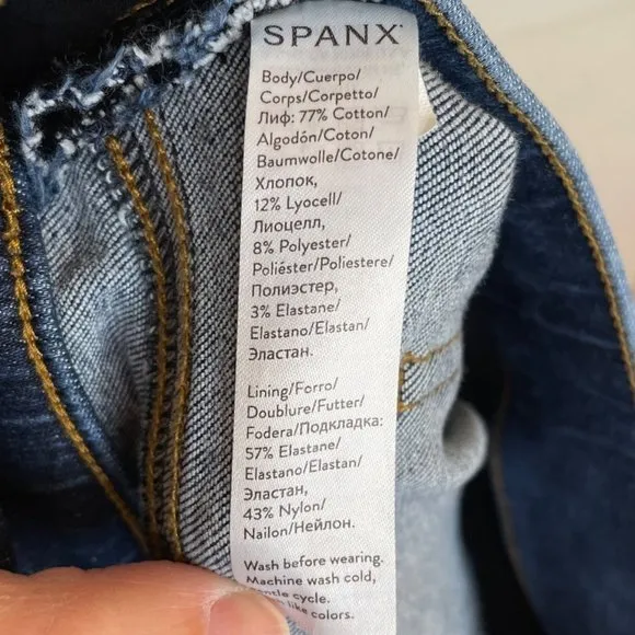 Spanx Distressed Ankle Released Hem Jeans, M