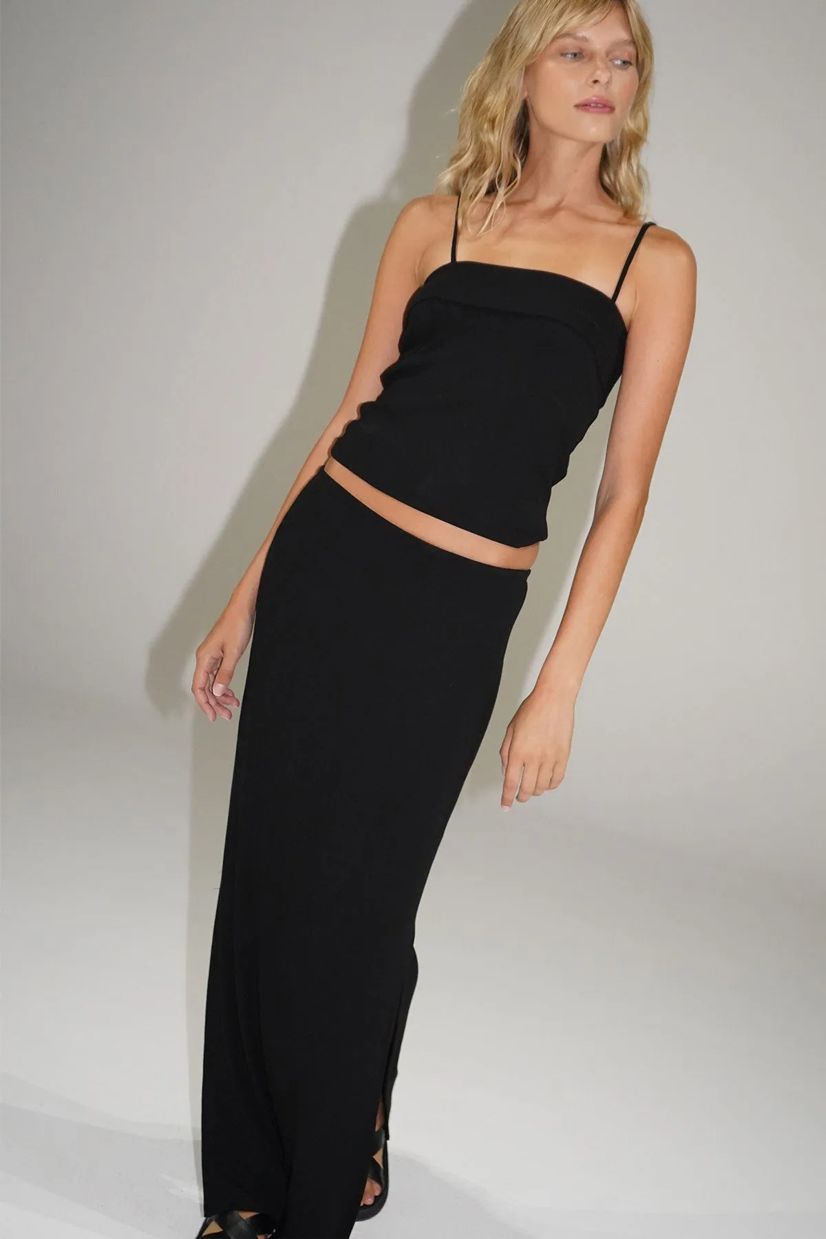Steph Ribbed Skirt - Black