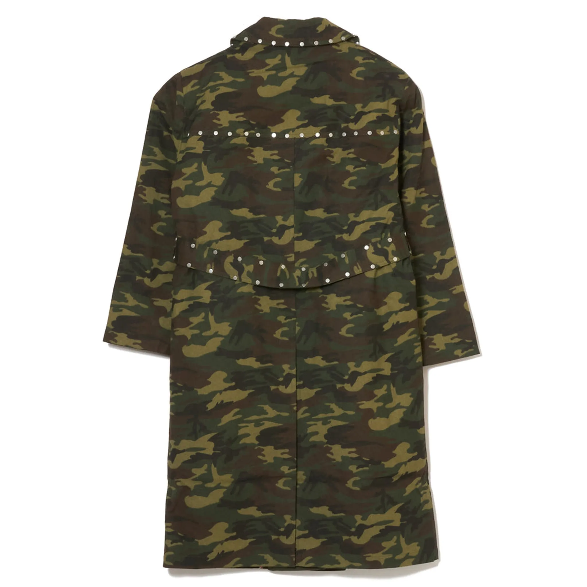 STUDDED TRENCH COAT / CAMO