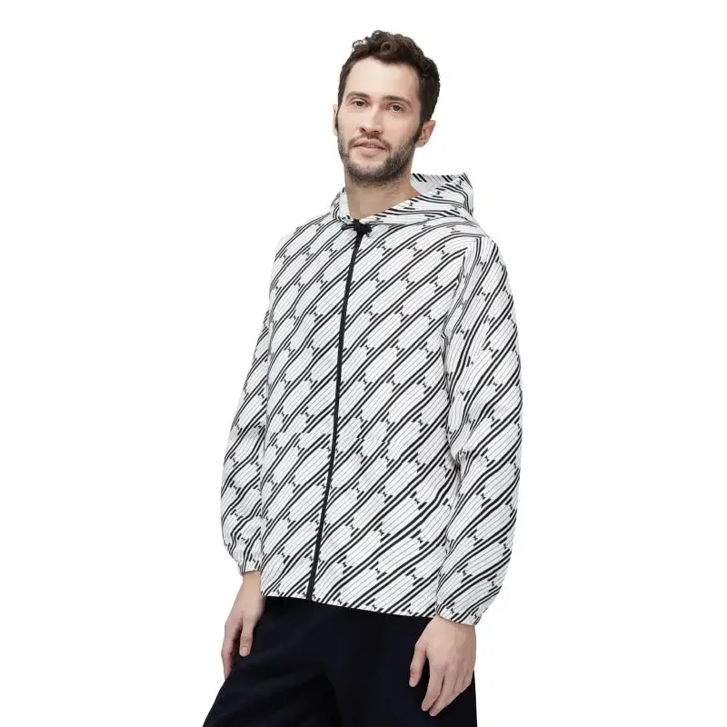 Stylish Unisex Geometric Pattern Windbreaker Jacket