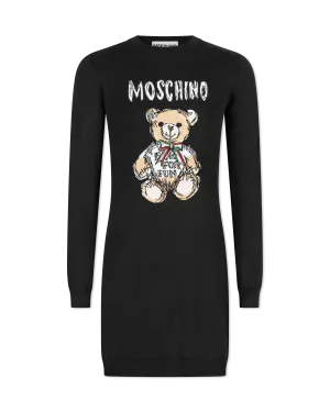 Teddy Bear Printed Mini T-Shirt Dress