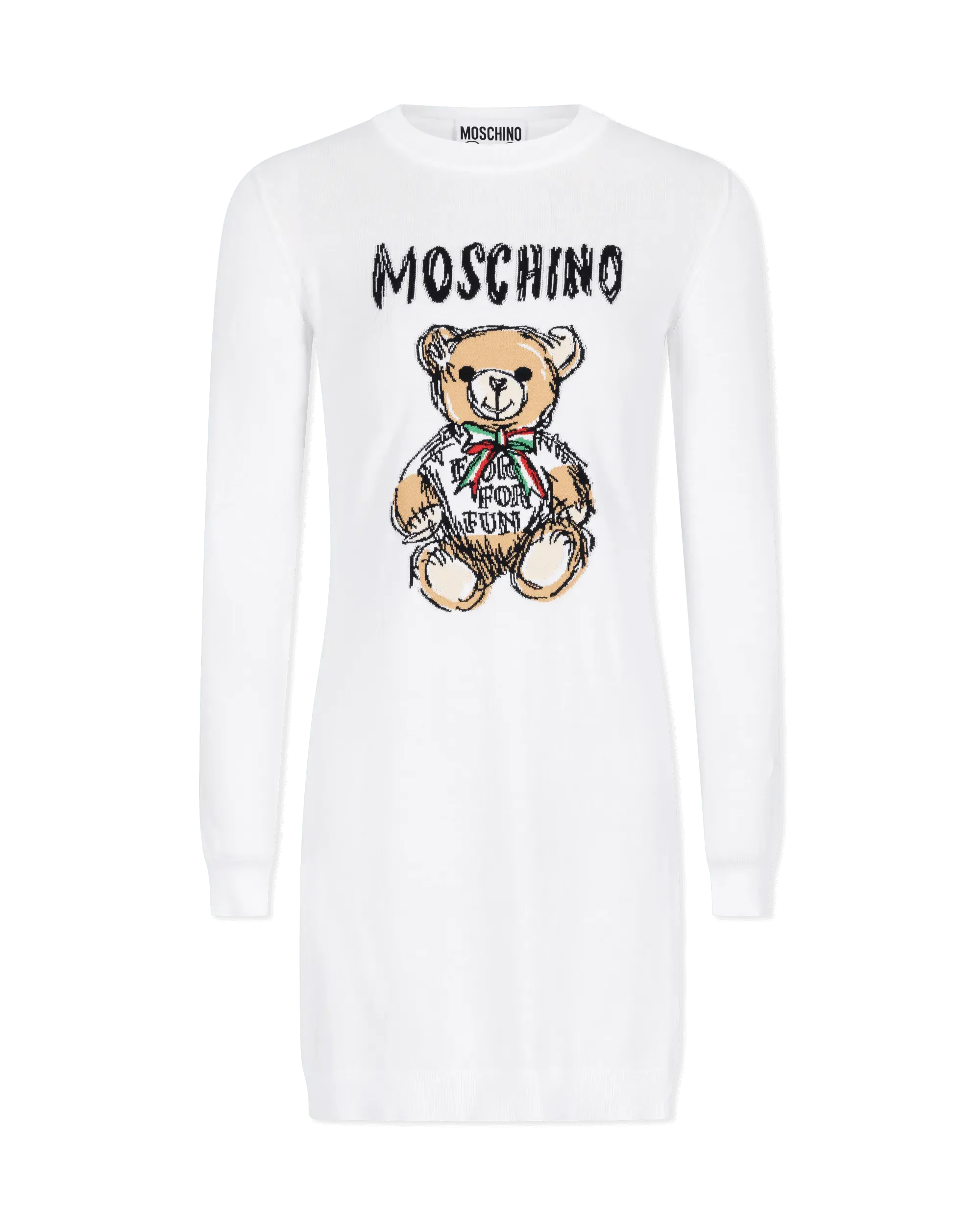 Teddy Bear Printed Mini T-Shirt Dress