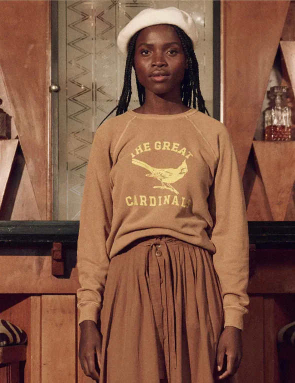 The shrunken sweatshirt in perched cardinal