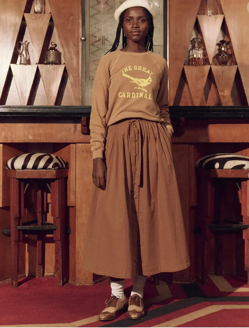 The shrunken sweatshirt in perched cardinal