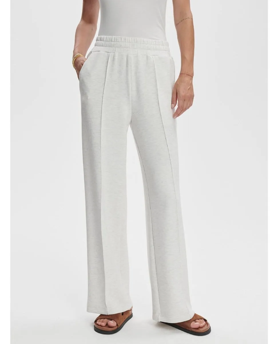The Wide Leg Pant Ivory Marl