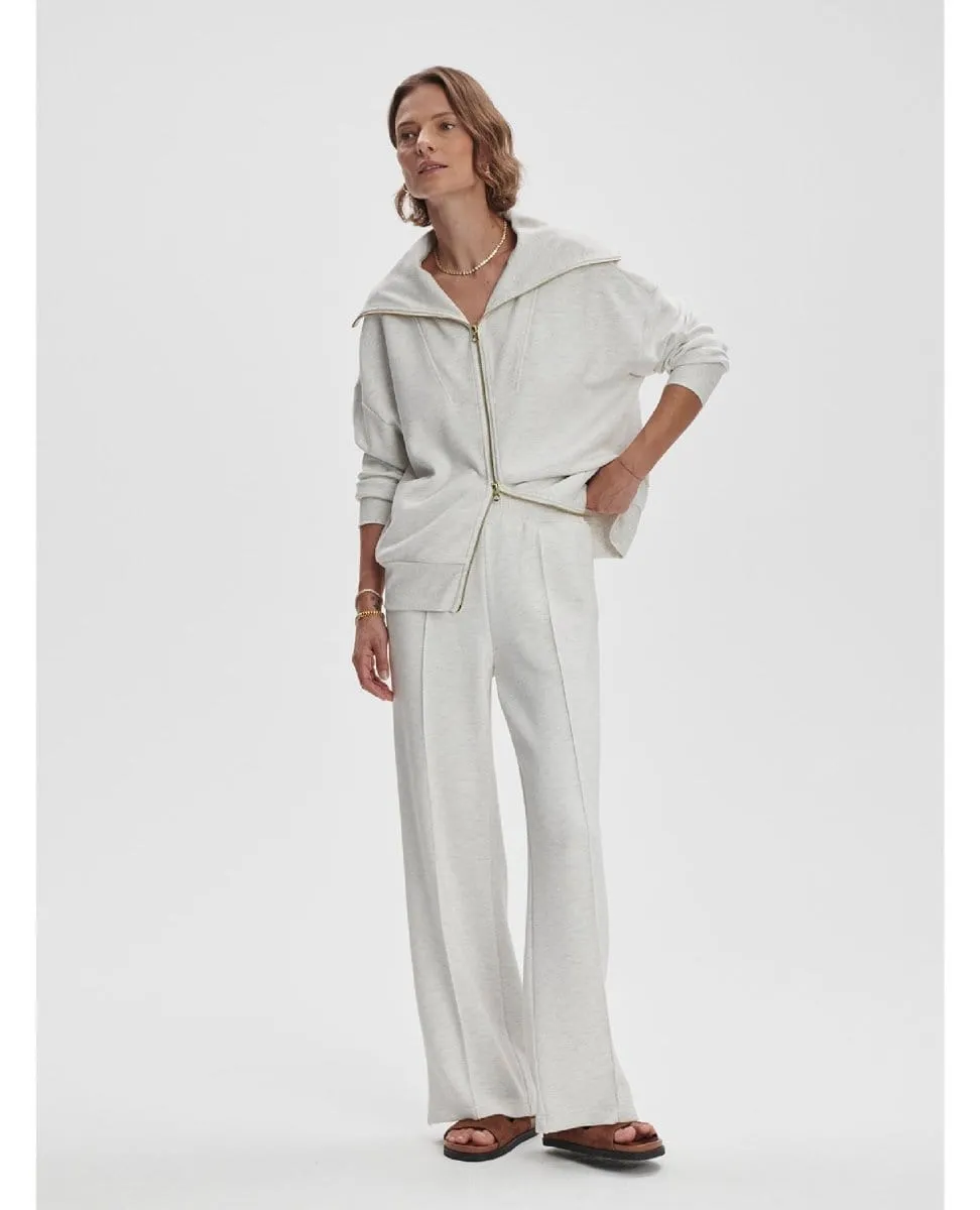 The Wide Leg Pant Ivory Marl