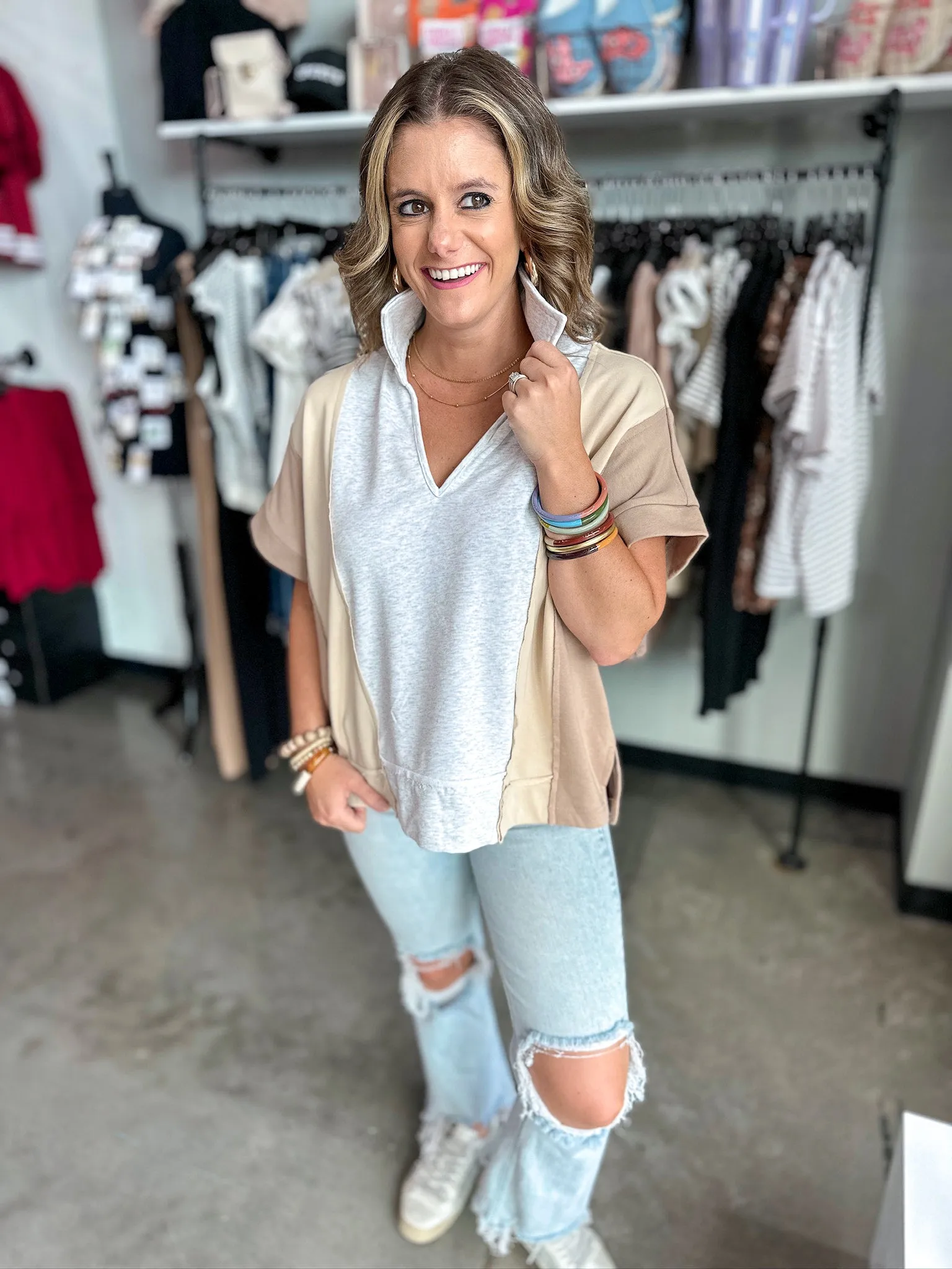 Toffee Tri-Color Top