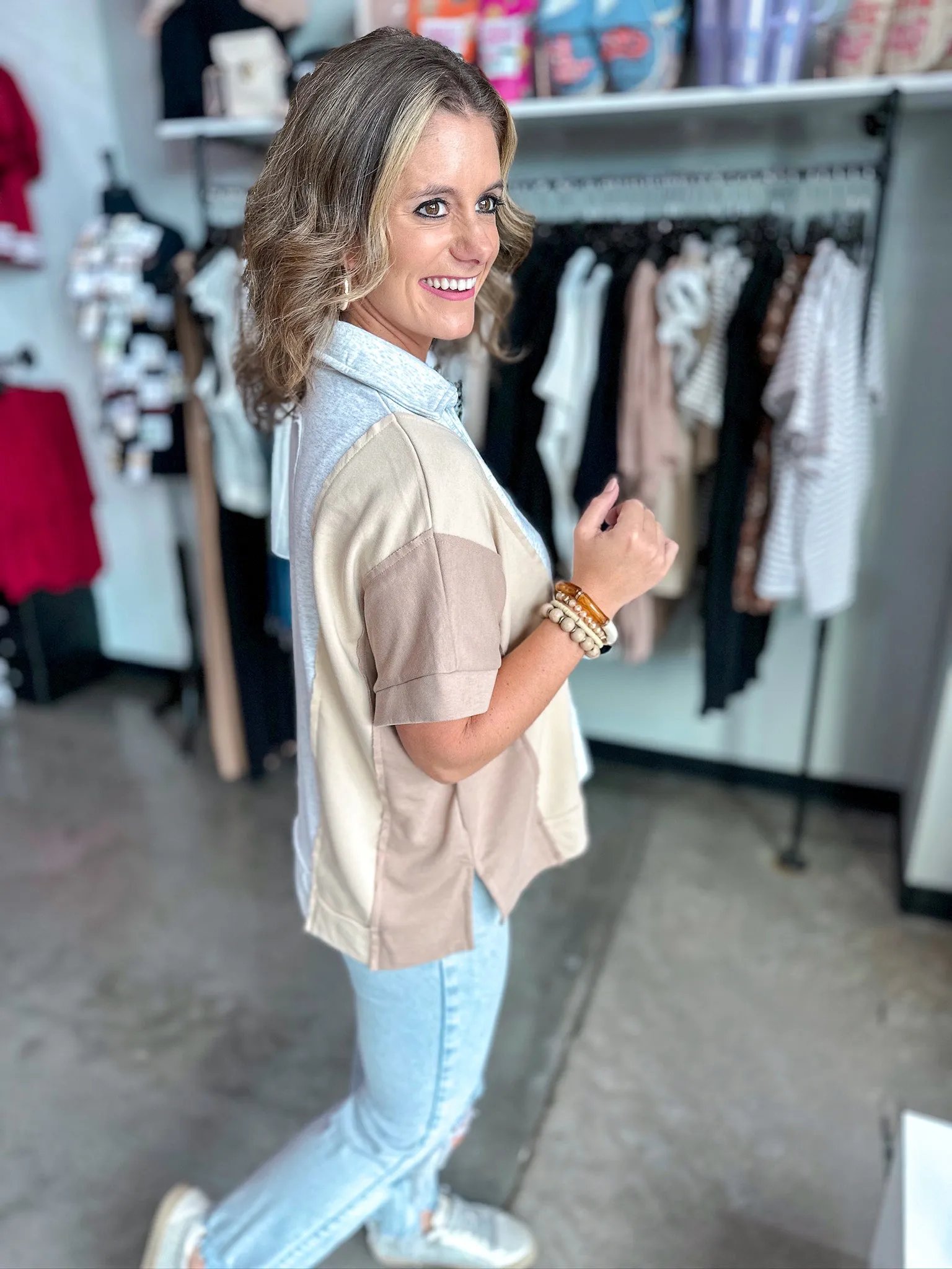Toffee Tri-Color Top
