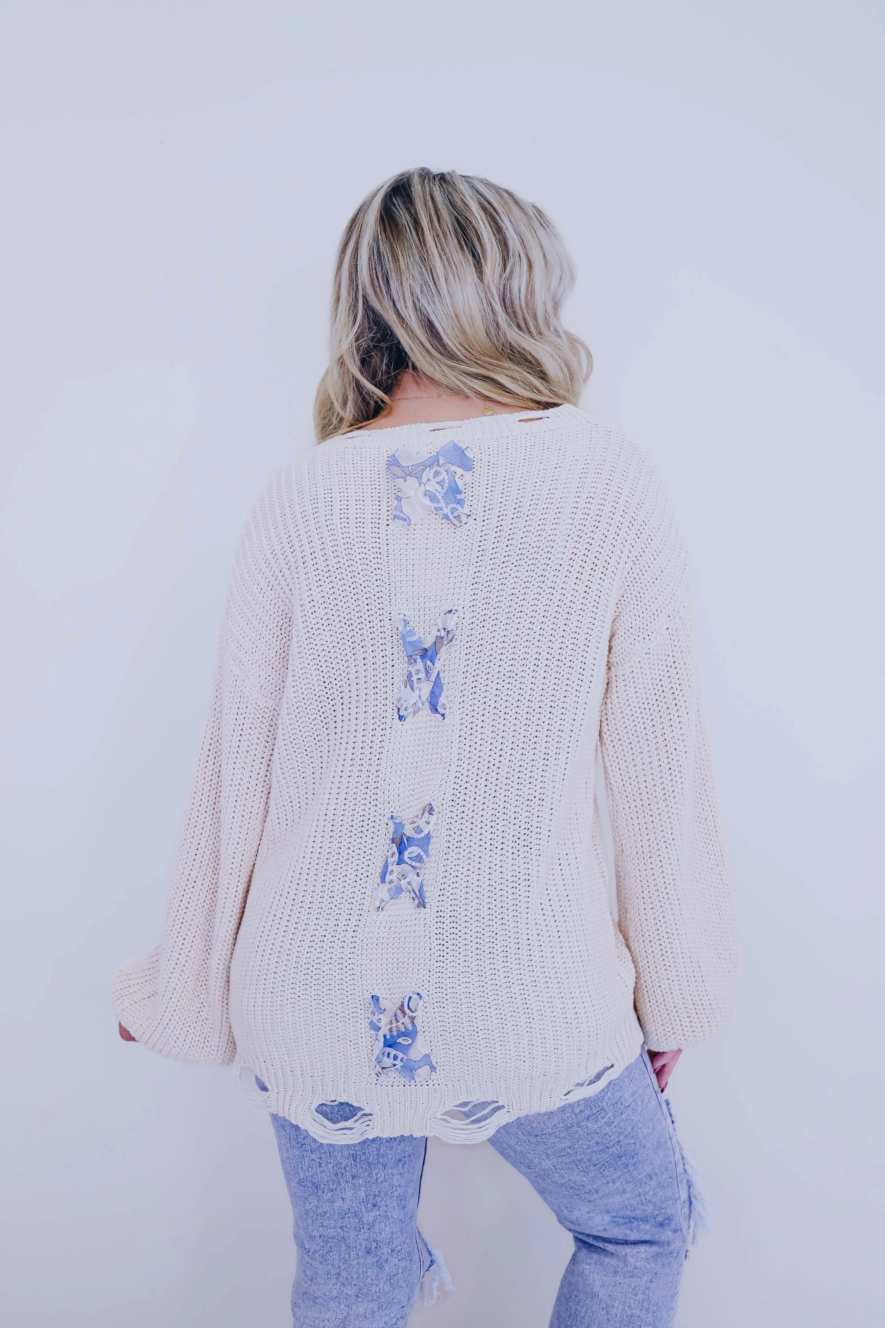 Tori Chiffon Twist N Beaded Sweater By POL