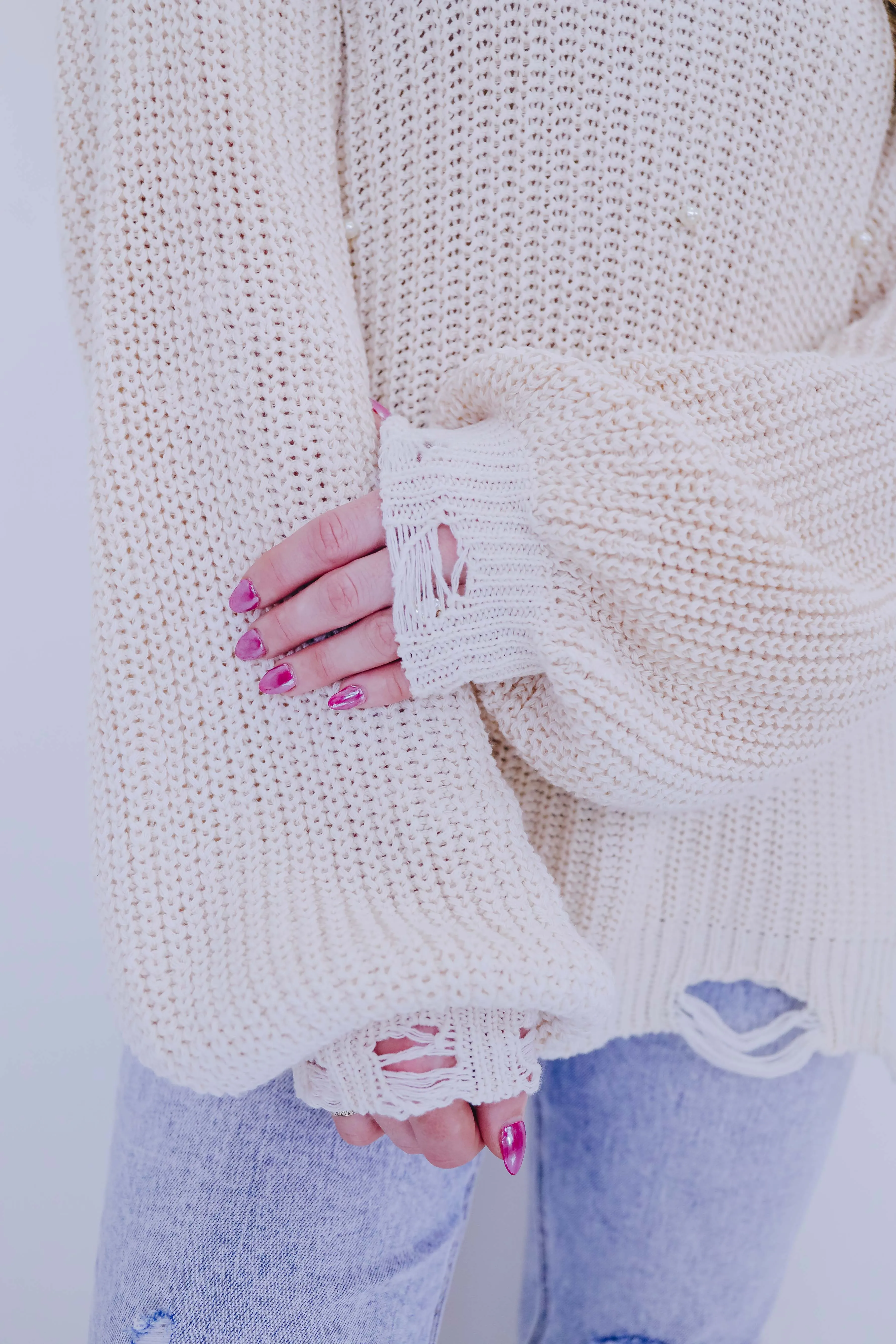 Tori Chiffon Twist N Beaded Sweater By POL