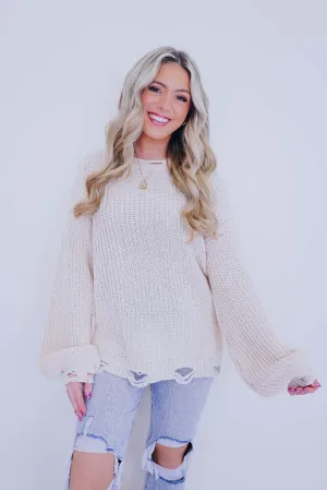 Tori Chiffon Twist N Beaded Sweater By POL