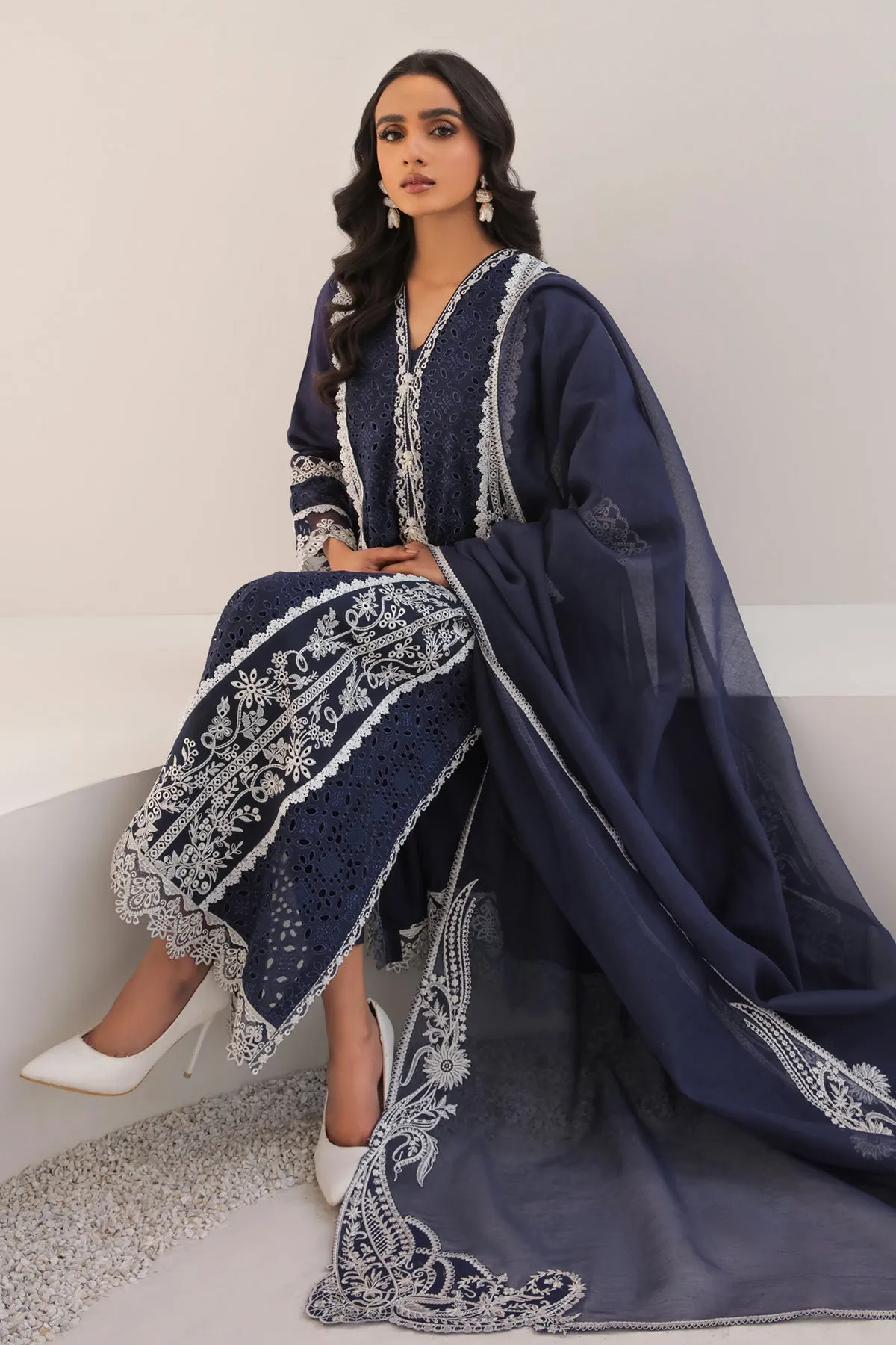 Traditional Blue Pakistani Capri With Long Shirt