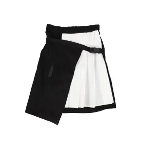 TREEHOUSE BLACK AND WHITE PLEATED WRAP SKIRT [Final Sale]