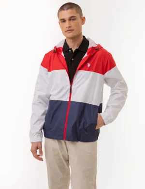 TRI COLORBLOCK HEATHERED WINDBREAKER