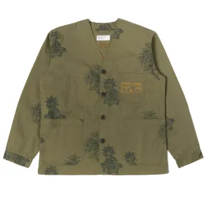 Universal Works V N Chore Jacket Flower Twill Olive