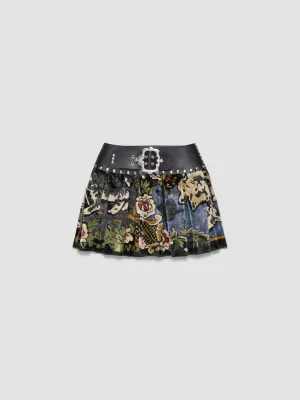 Velvet Mini Carabiner Skirt in Multi