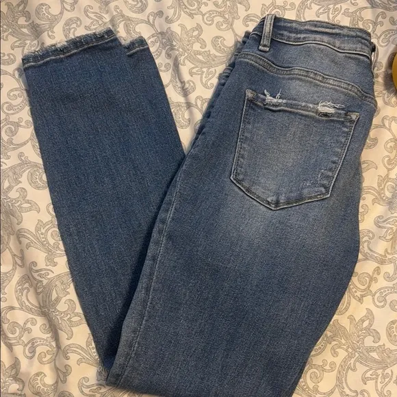 VERVET BY FLYING MONKEY Blue Skinny Distressed Jeans