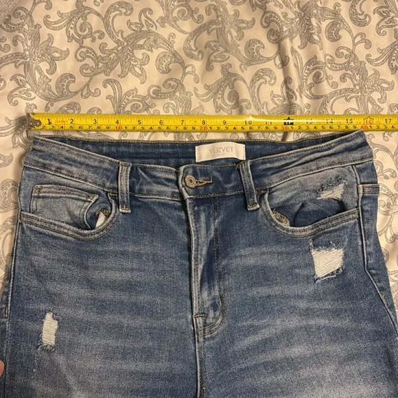 VERVET BY FLYING MONKEY Blue Skinny Distressed Jeans