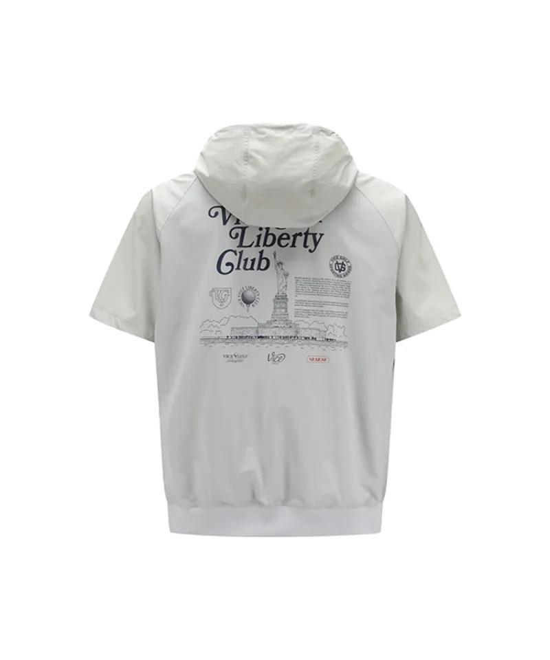 Vice Golf Atelier Unisex Liberty Club Woven Hoodie  - Light Gray
