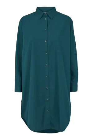 Vilde Loose Shirt Dress - Deep Teal