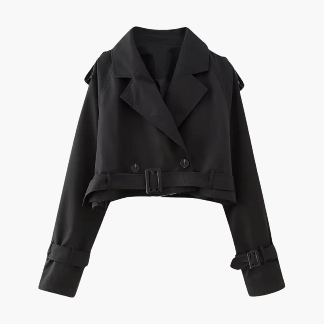 Vintage Cropped Trench Jacket for Women