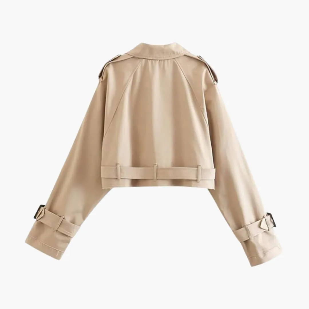 Vintage Cropped Trench Jacket for Women