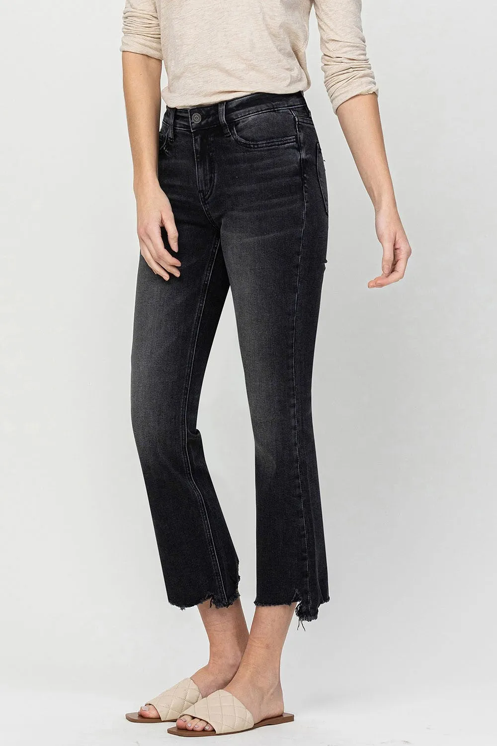 Washed Black Cropped Jean