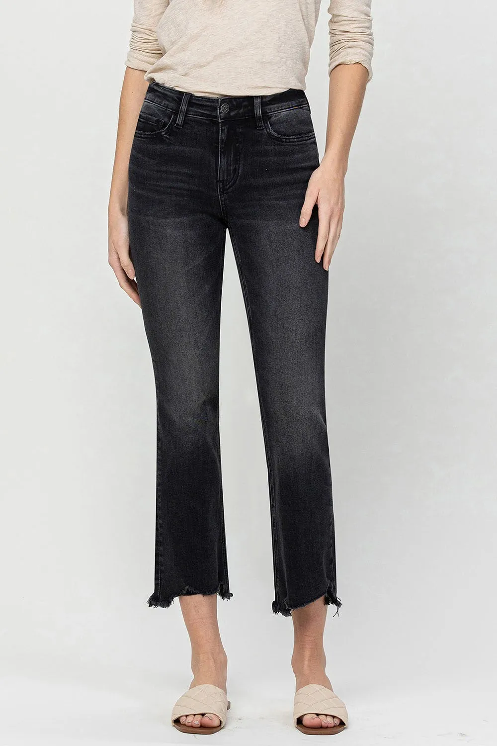 Washed Black Cropped Jean