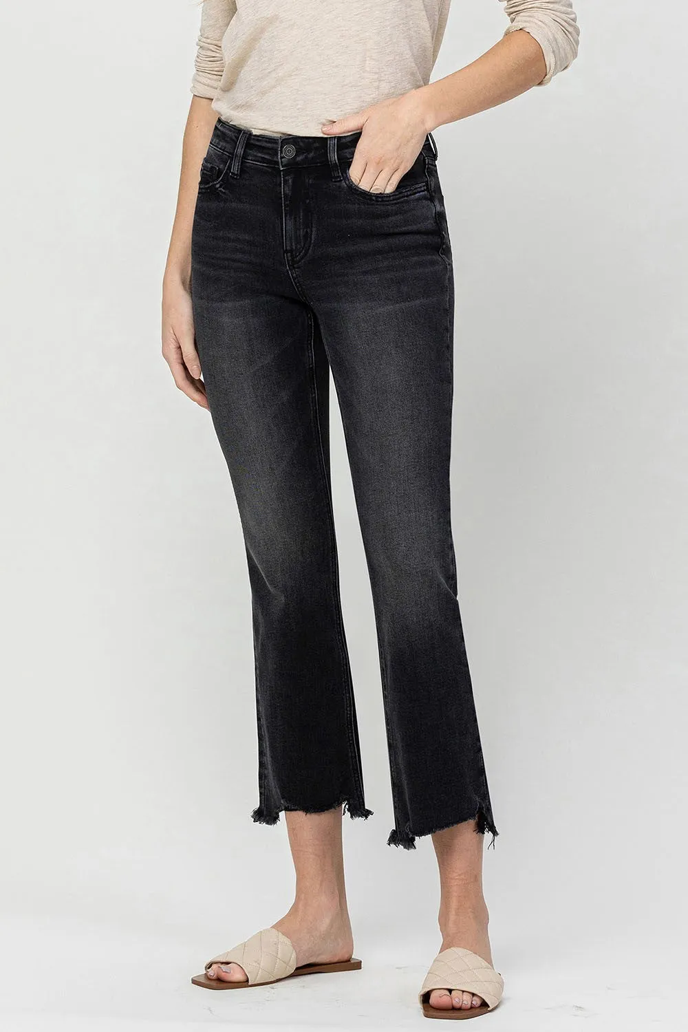 Washed Black Cropped Jean