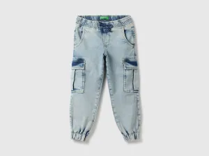 Washed Jogger Fit Denim Cargos