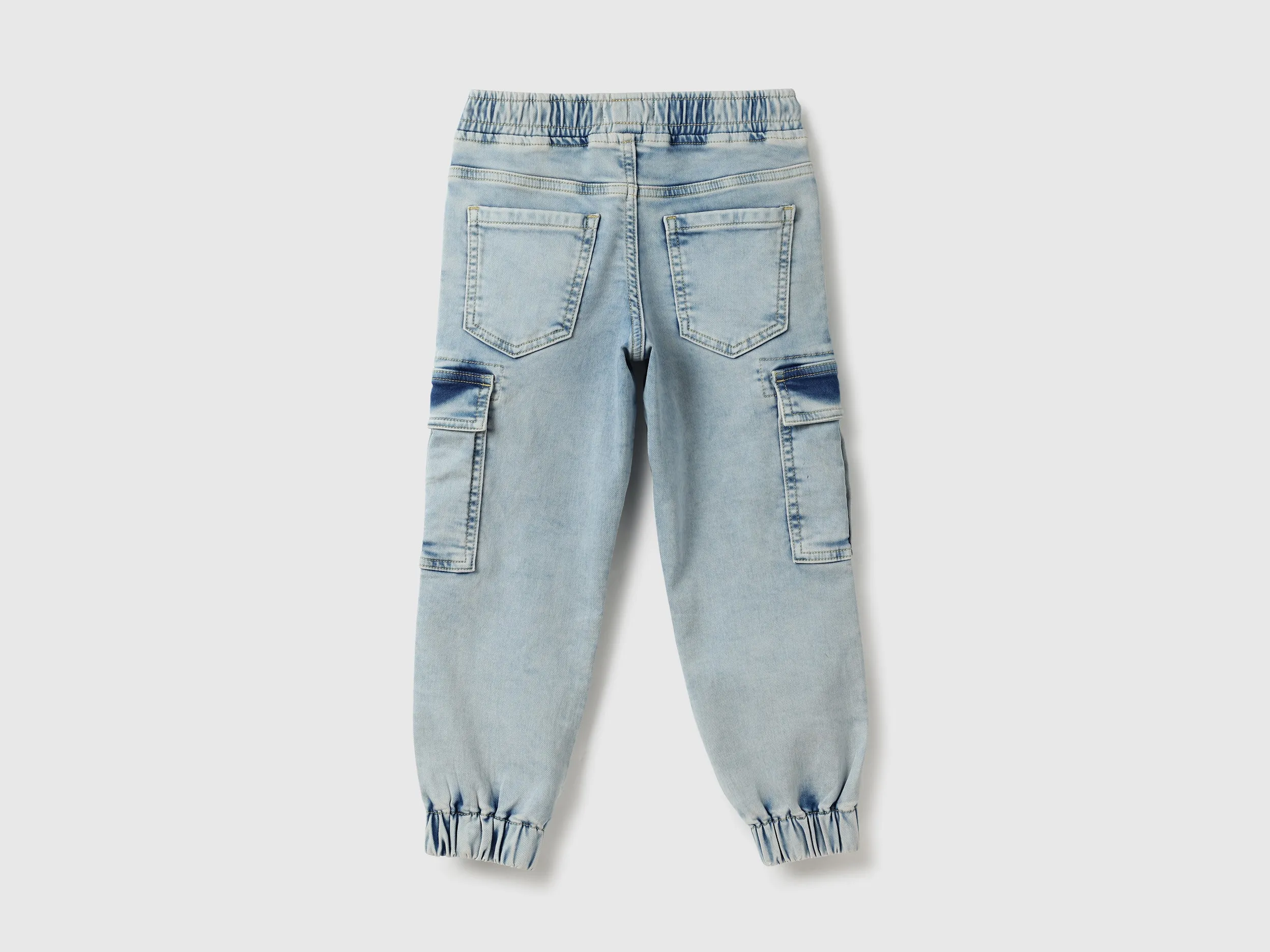 Washed Jogger Fit Denim Cargos