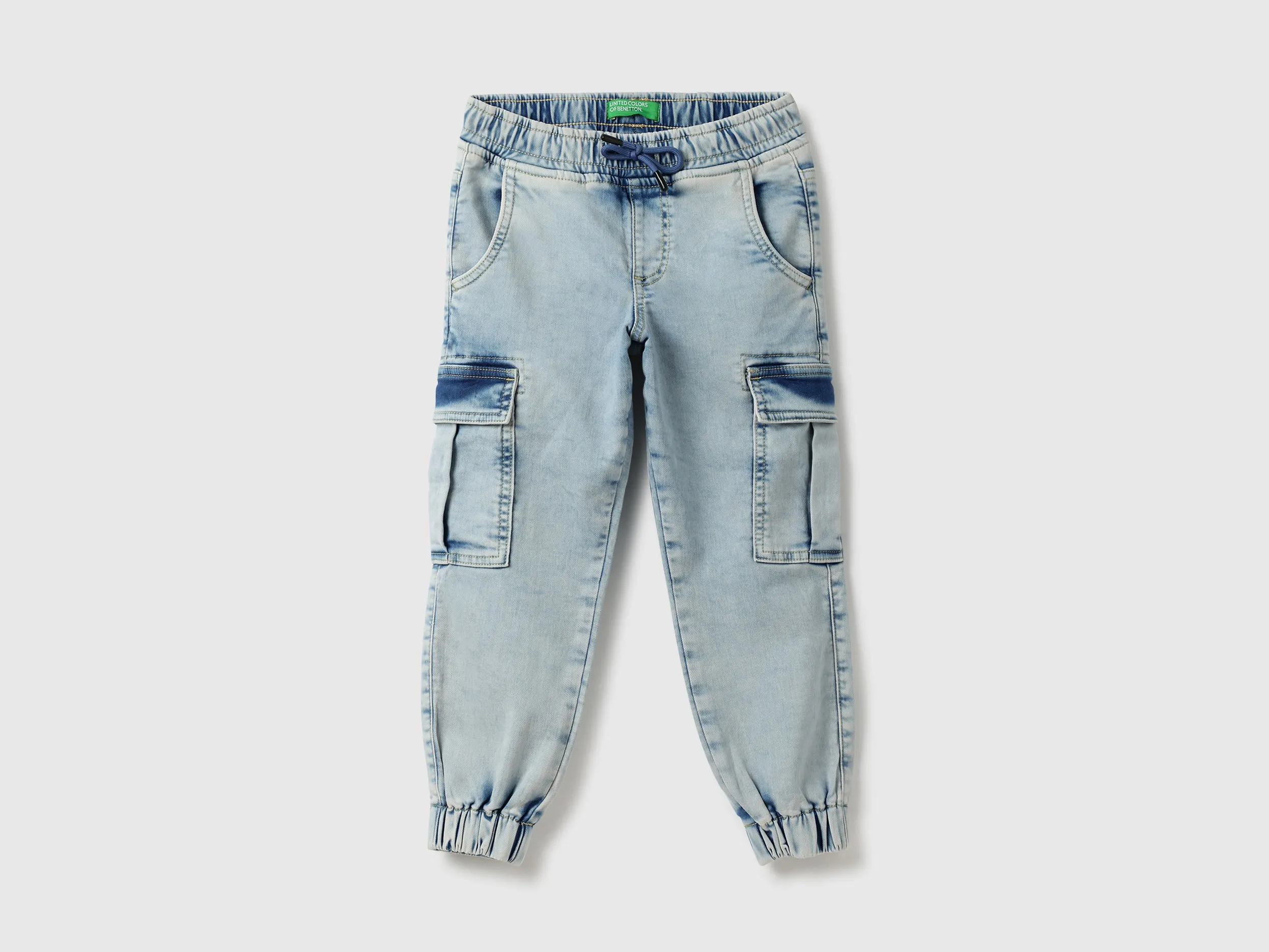 Washed Jogger Fit Denim Cargos