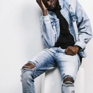 West Louis™ Ripped Skinny Biker Destroyed Jeans