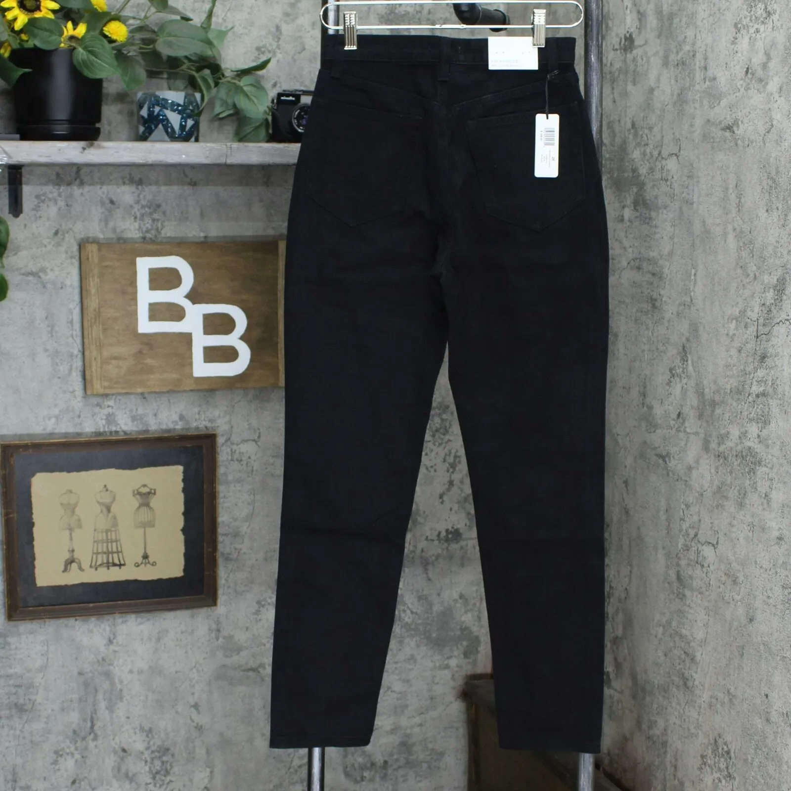 WeWoreWhat The Danielle Crystal Exposed Button High Waist Jeans