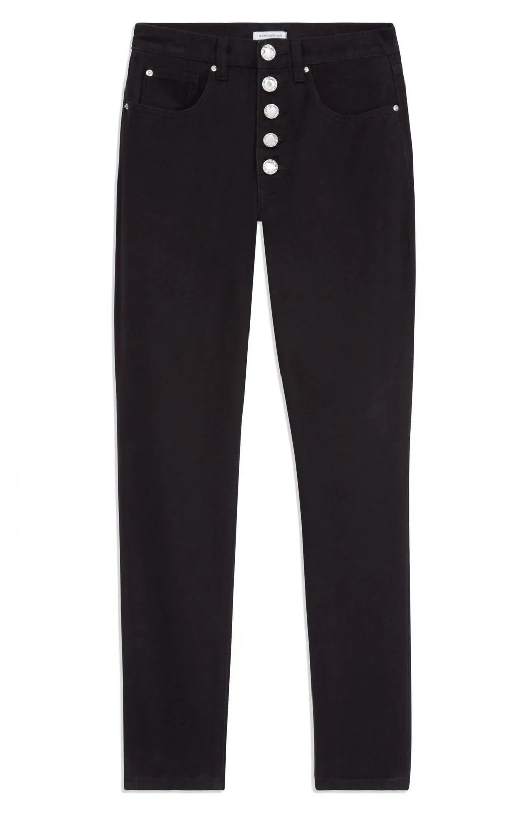 WeWoreWhat The Danielle Crystal Exposed Button High Waist Jeans