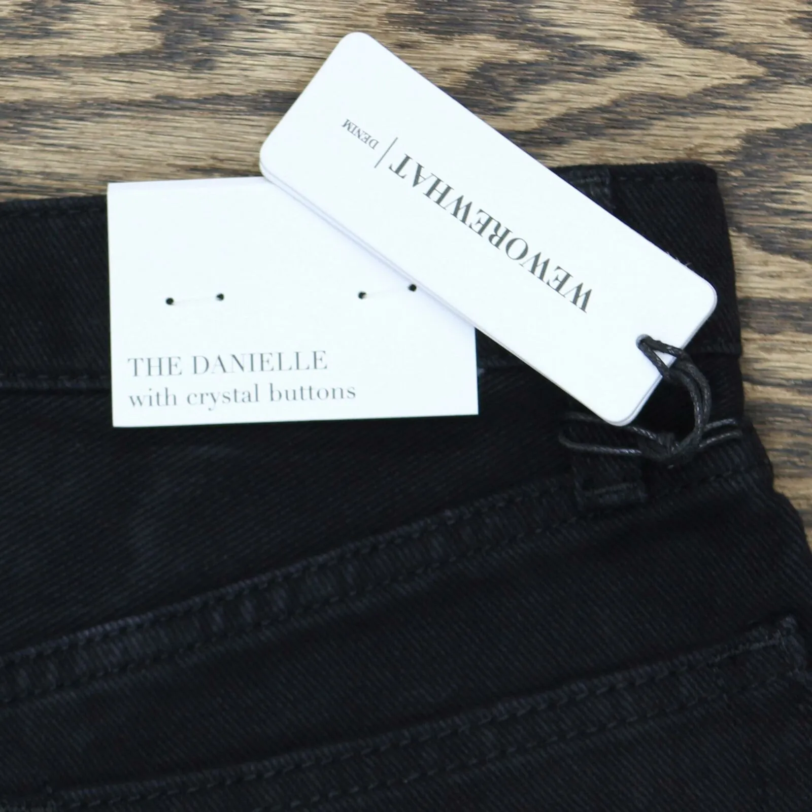 WeWoreWhat The Danielle Crystal Exposed Button High Waist Jeans